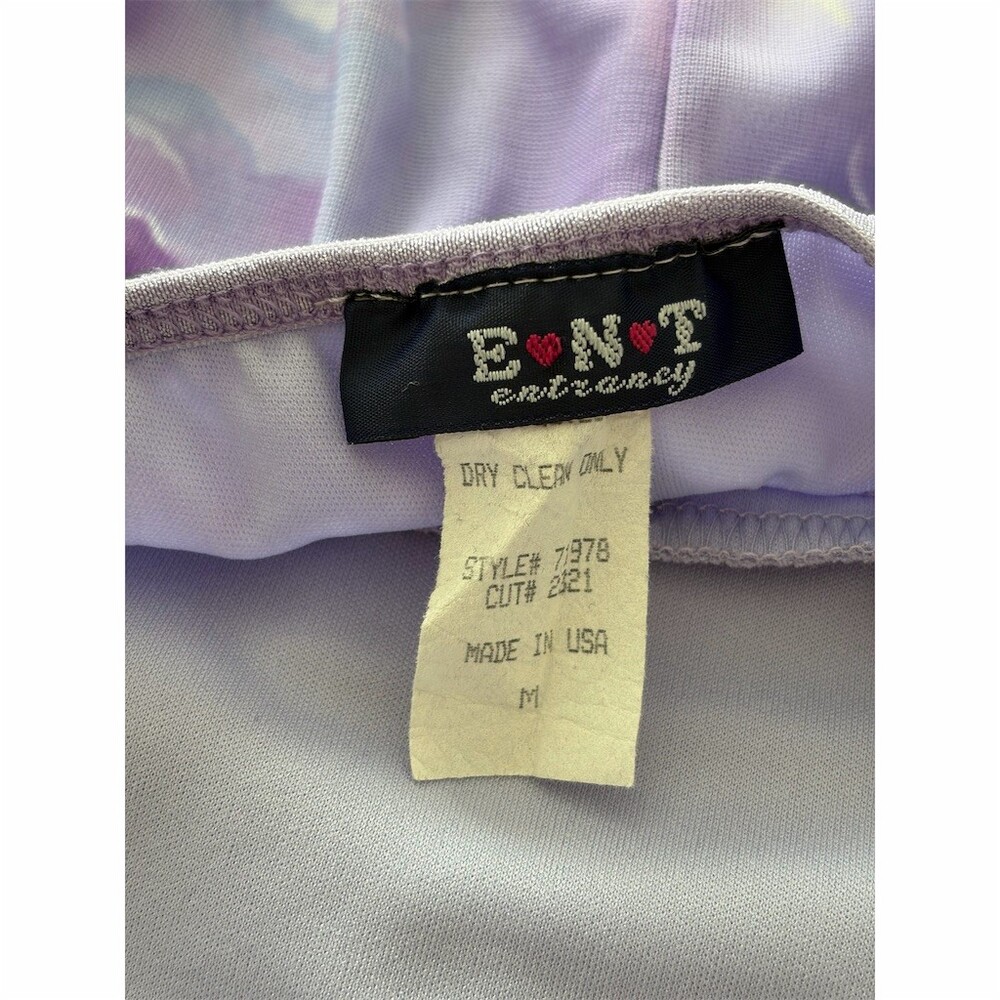 Vintage E♥N♥T by Nancy Women’ Dress Size M Lavender Purple Rose Floral Maxi Slip - Picture 3 of 4